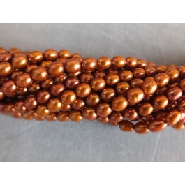 Fresh water pearls  strands {fwp},dyed-rust color