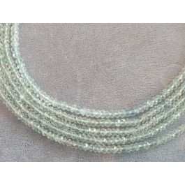 Faceted Aquamarine strands 3-4 mm