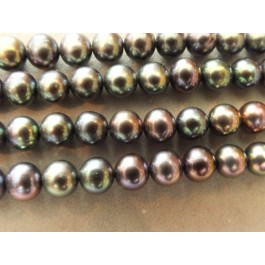 treated grey fresh water pearls, 8 mm