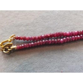 Graduated and faceted treated Ruby Necklace with pendant