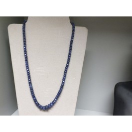 Faceted, graduated treated blue Sapphire Necklace