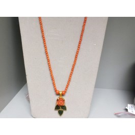 Coral /Jade gold Necklace 