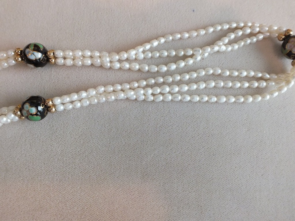 3-strand fresh water pearl necklace
