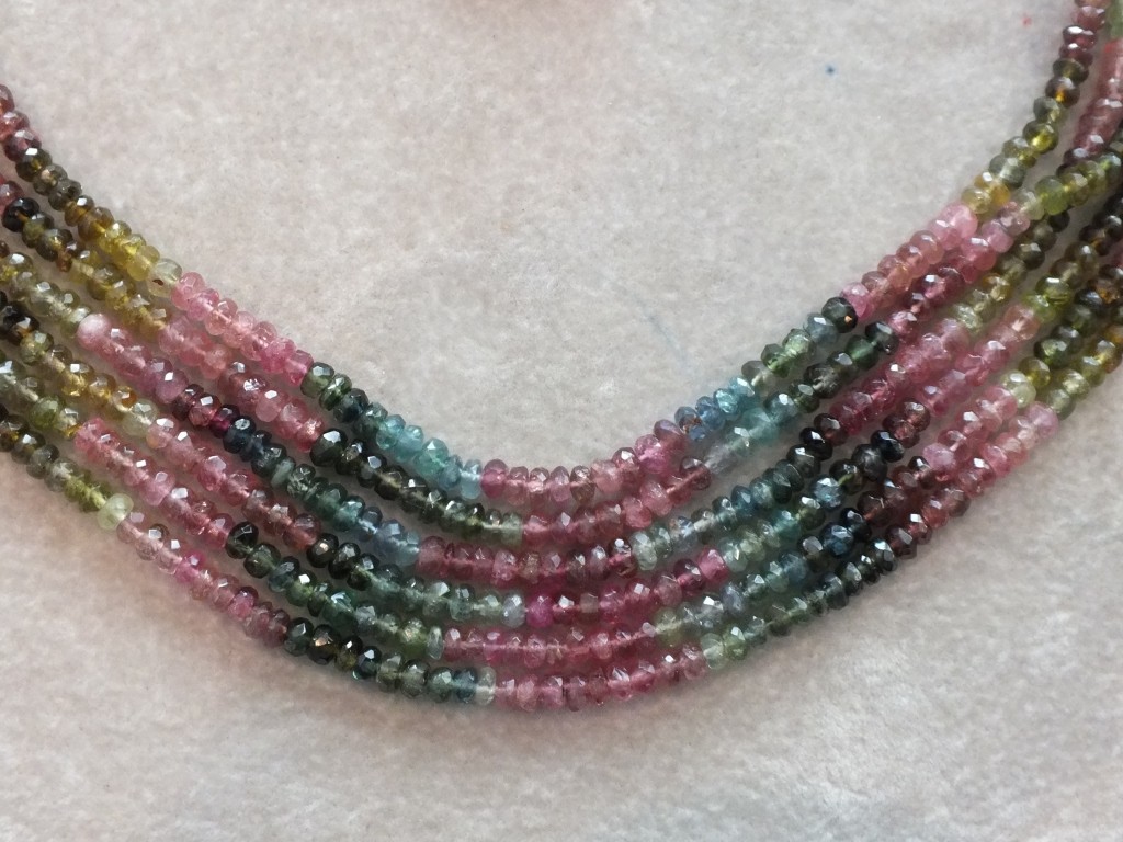 Faceted Tourmaline strands 3.5-4 mm