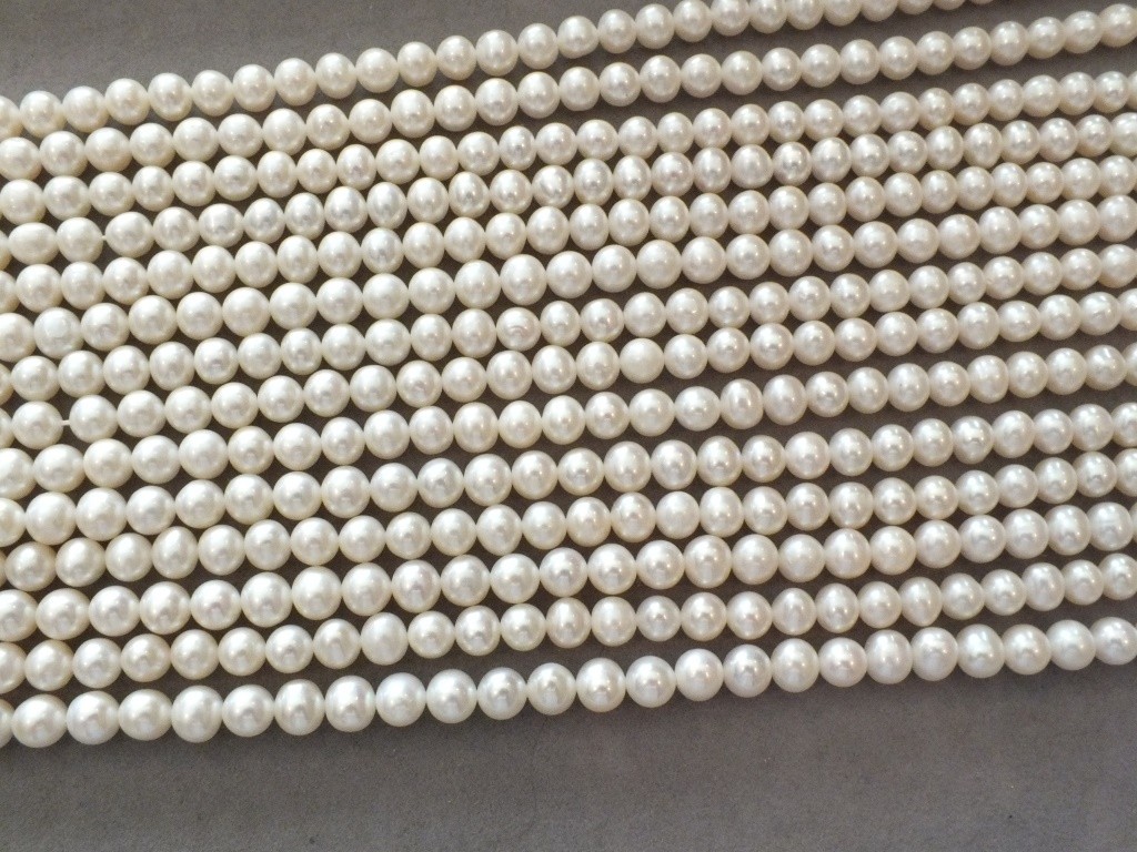 side drilled, potato shape fresh water pearls, 6-6.5 mm