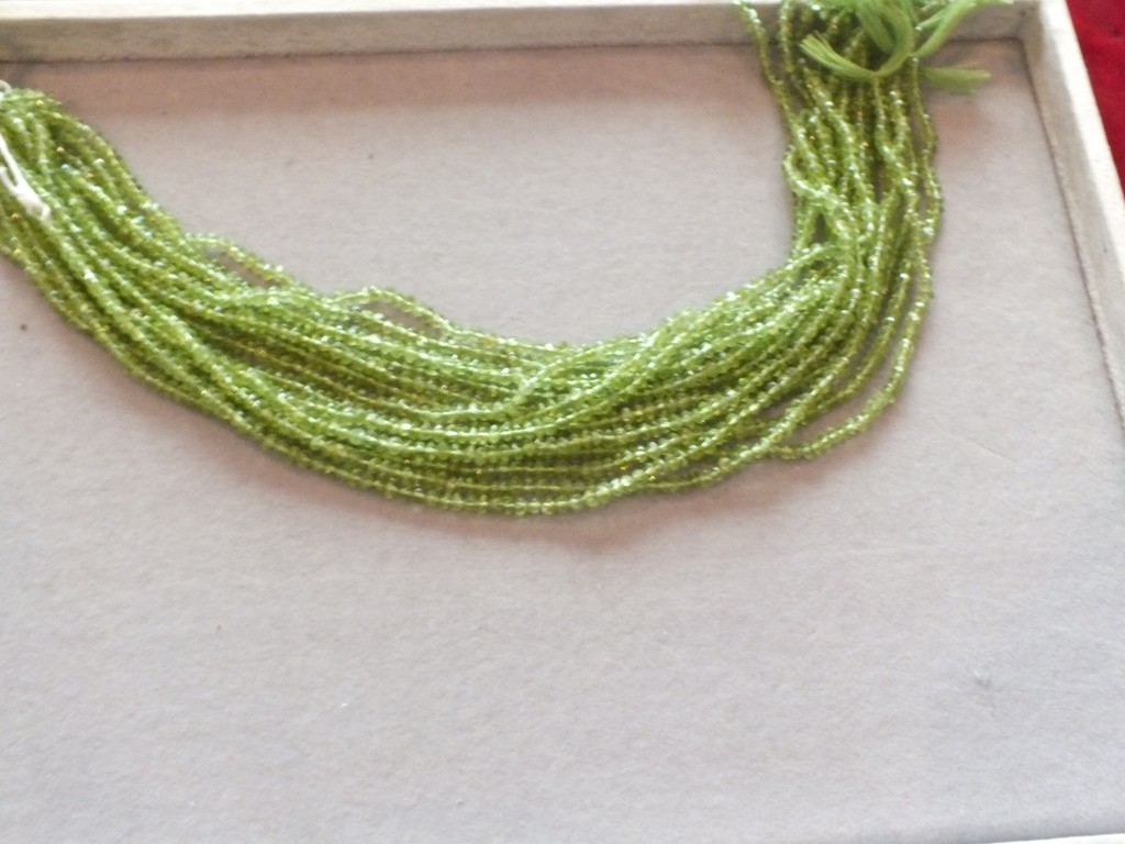 Peridot faceted strands