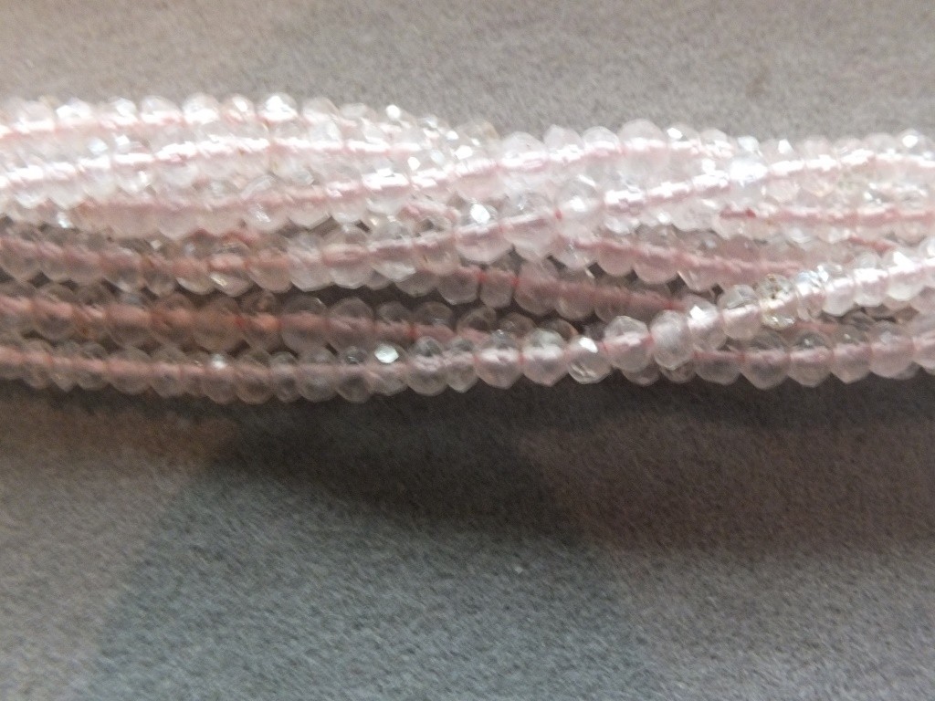 Faceted rose quartz Strands