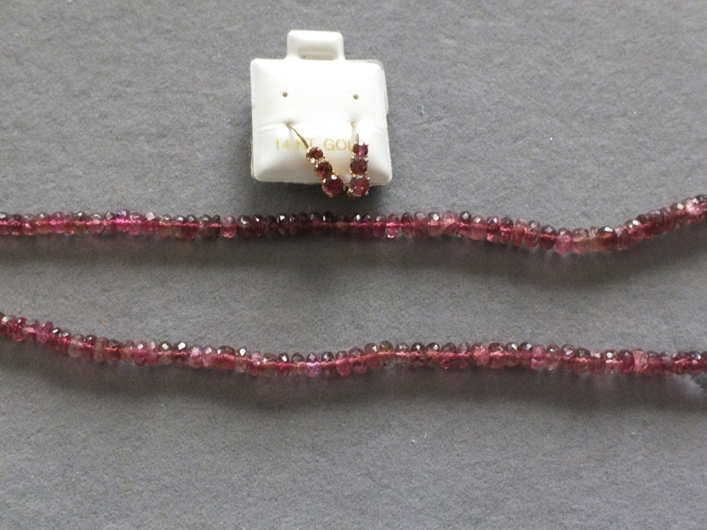 Pink faceted grduated Tourmaline necklace 