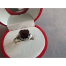 Hessonite garnet "Rahu" Silver Vedic horoscope ring