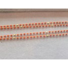 2-strand coral necklace with gold beads