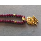 Graduated and faceted treated Ruby Necklace with pendant