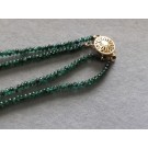 2-std Green Emerald necklace, gold filled clasp
