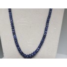 Faceted, graduated treated blue Sapphire Necklace