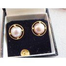 Fresh water pearl earrings with 22 ct gold mountings